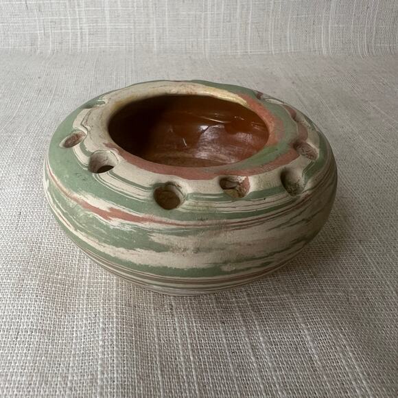 VTG 50s Handmade Studio Pottery Flower Frog Henry Graack Silver Springs Florida - Picture 10 of 10